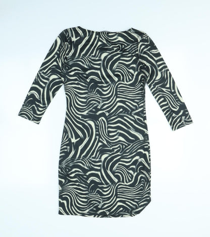 Back view of Atmosphere women’s black geometric mini, size UK 10