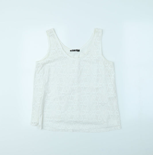 Select Womens White   Basic Tank Size 12