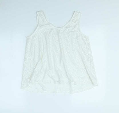 Select Womens White   Basic Tank Size 12
