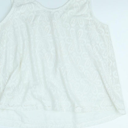 Select Womens White   Basic Tank Size 12