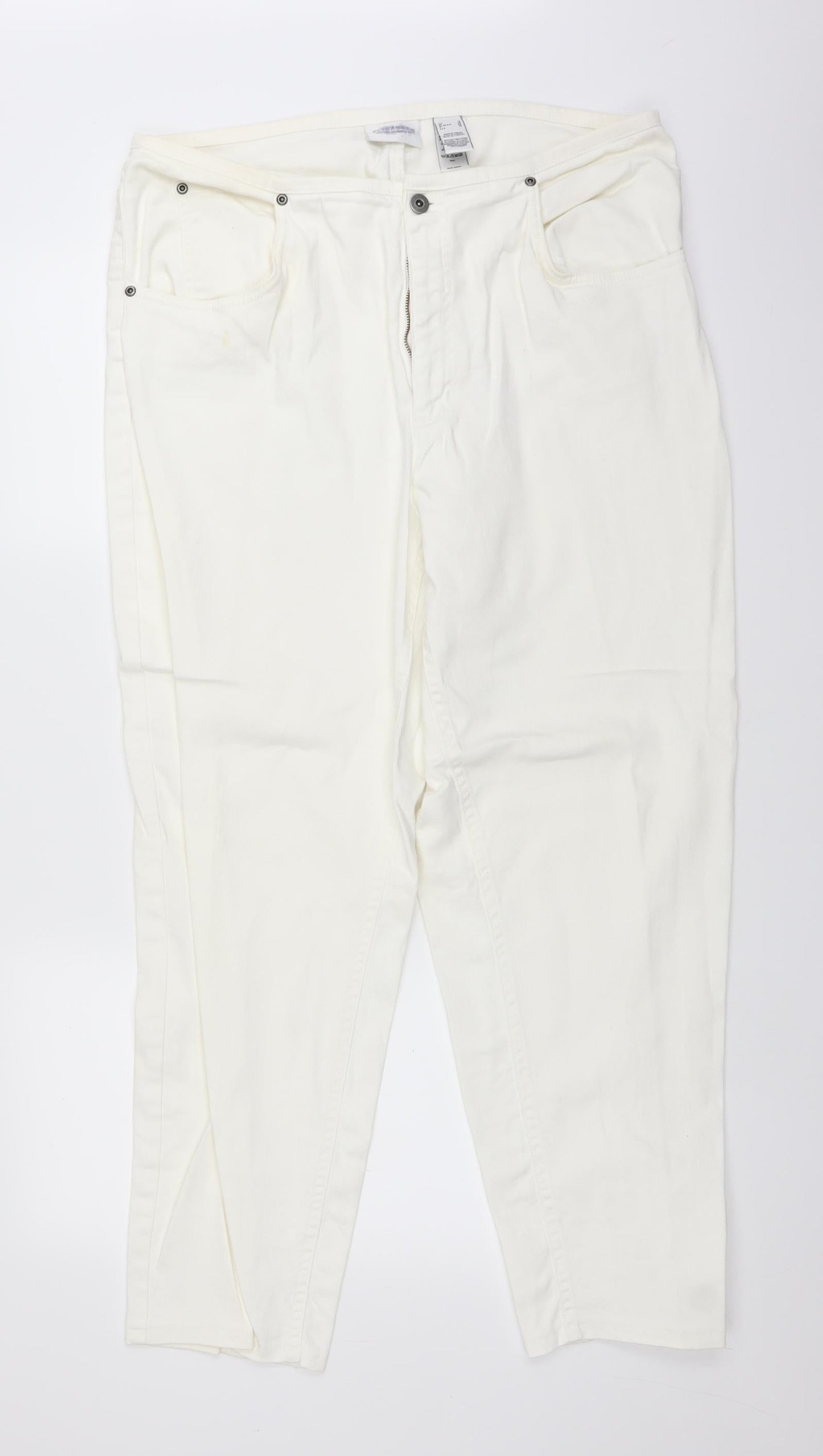 Elisabeth Womens White  Denim Straight Jeans Size 18 L28 in