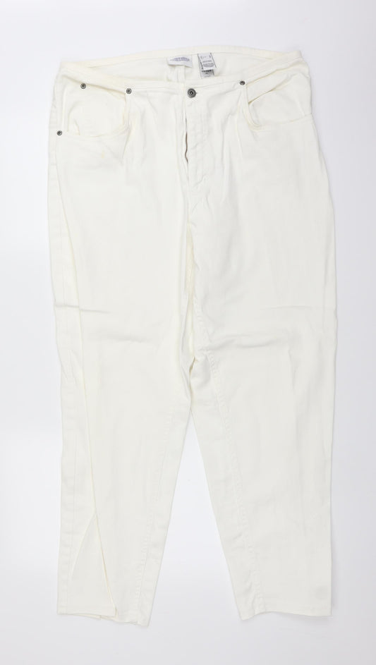 Elisabeth Womens White  Denim Straight Jeans Size 18 L28 in