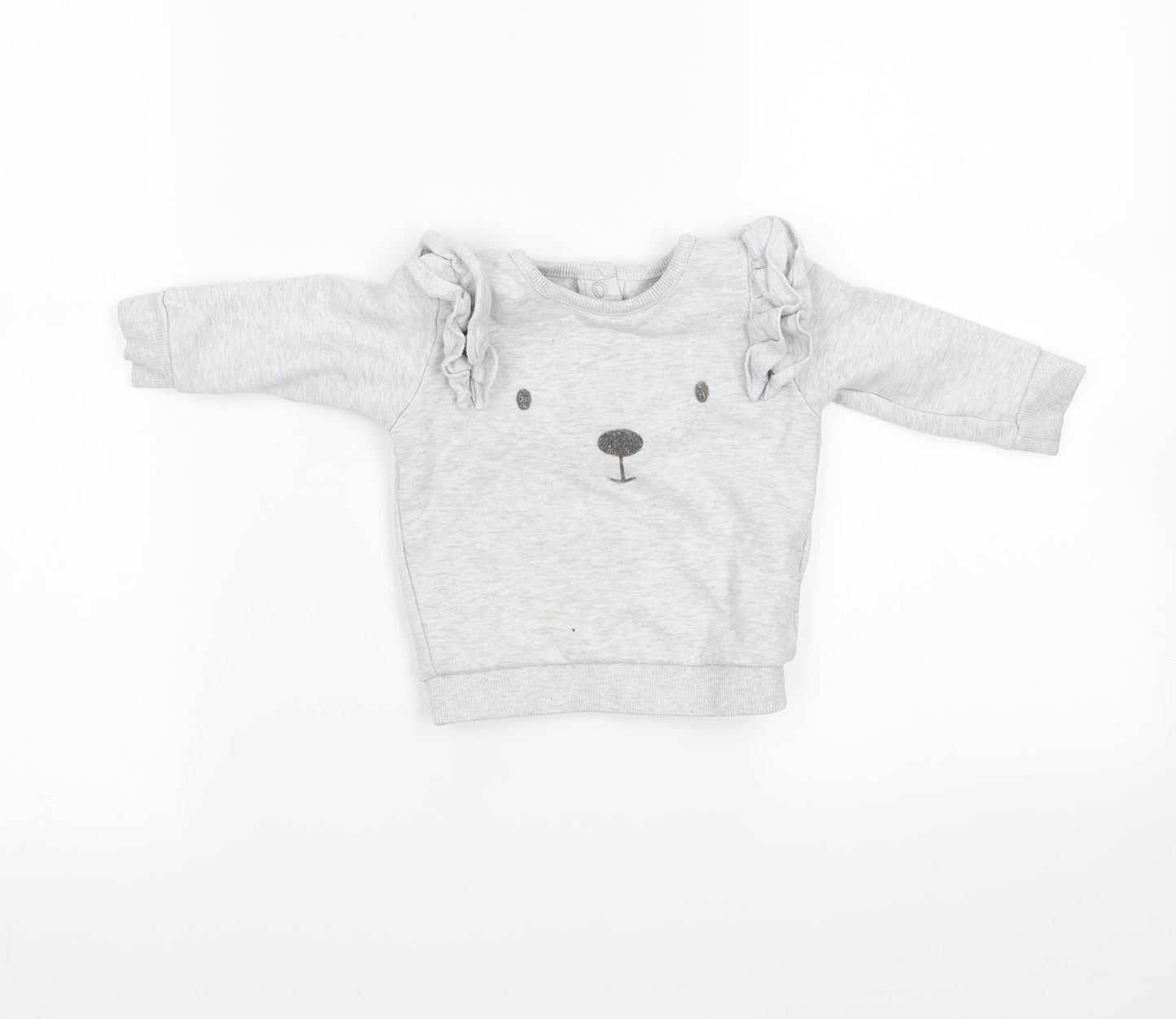 m&s Girls Grey   Basic T-Shirt Size 3-6 Months
