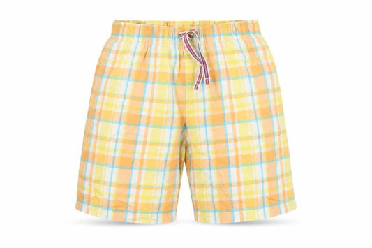 Marks & Spencer Girls Yellow Check  Mom Shorts Size 9 Years