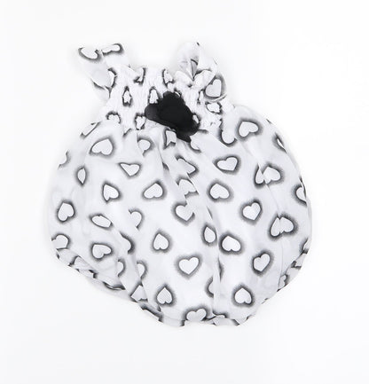 Back view of bon beb girls’ grey animal print a-line, size 6-9, months