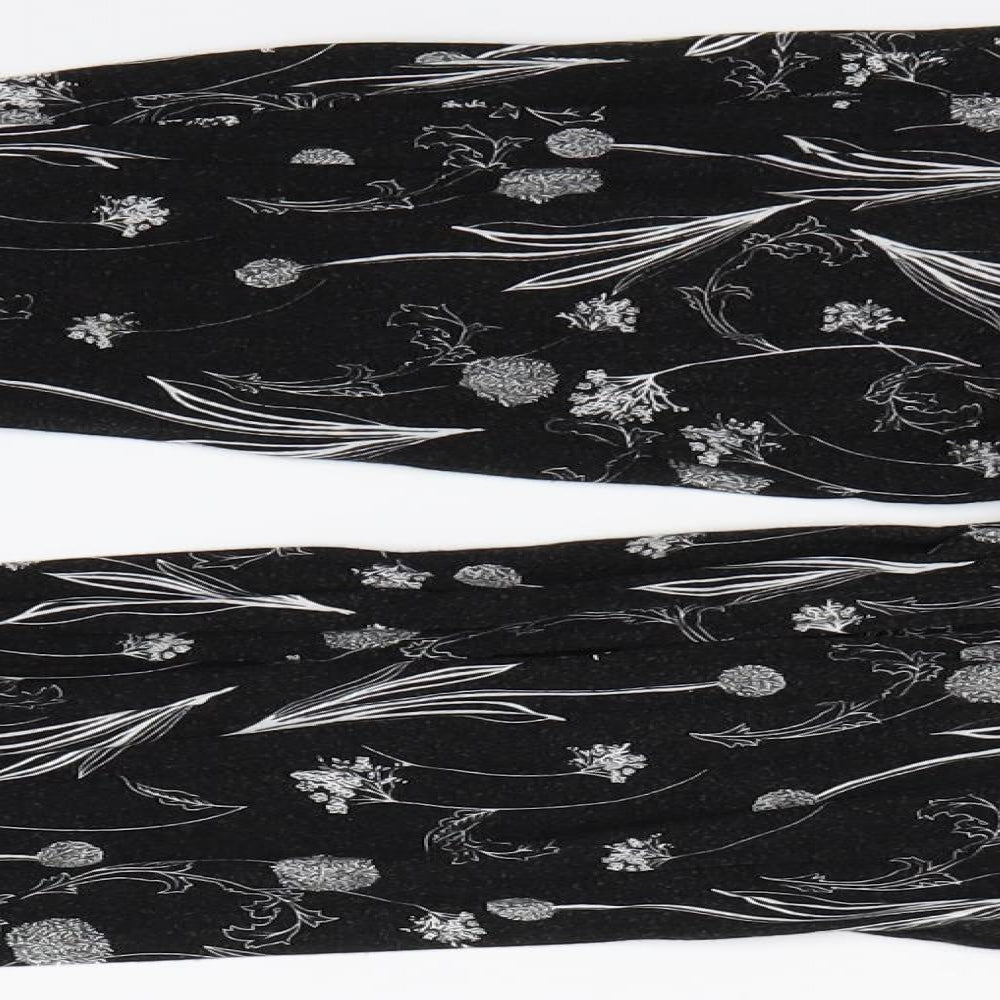 Preworn Womens Black Floral  Jogger Trousers Size 14 L24 in