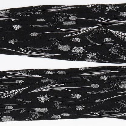 Preworn Womens Black Floral  Jogger Trousers Size 14 L24 in