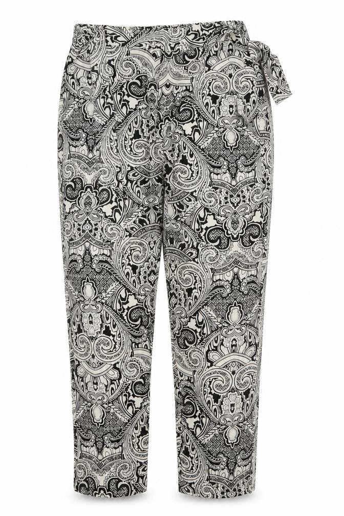 Veronica  Womens White Paisley  Trousers  Size XL L21 in
