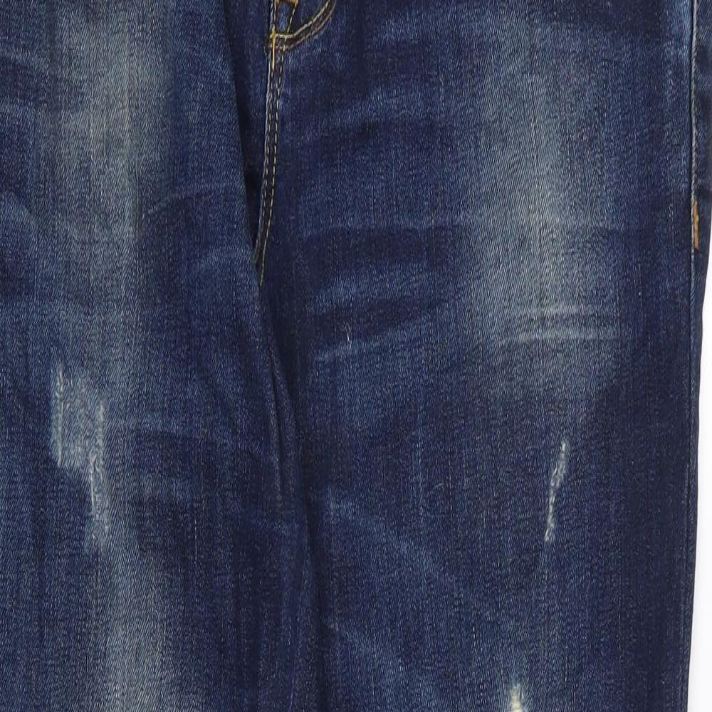 Preworn Womens Blue  Corduroy Bootcut Jeans Size 32 L28 in