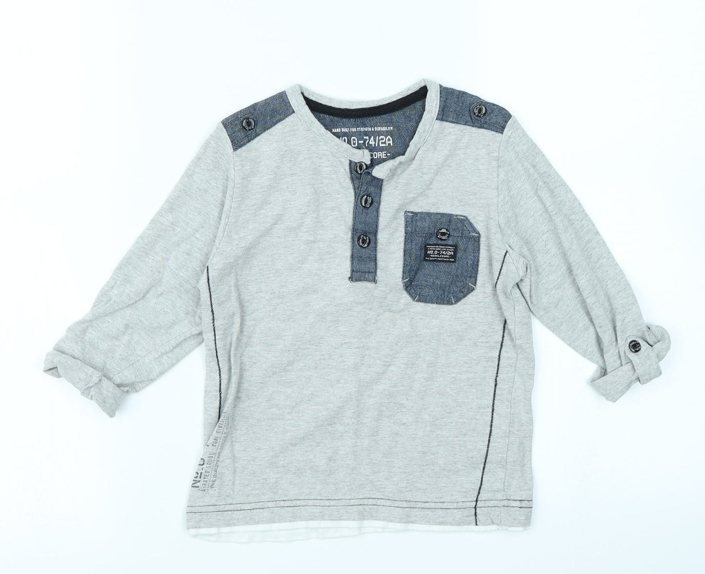 Rebel Boys Grey   Basic T-Shirt Size 3-4 Years