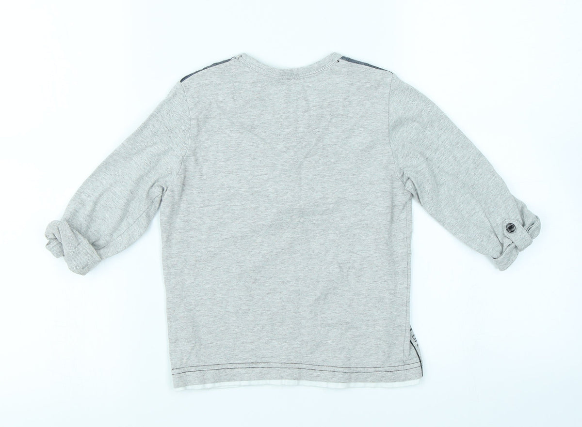 Rebel Boys Grey   Basic T-Shirt Size 3-4 Years