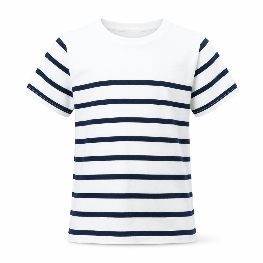 River Island Girls White Striped  Basic T-Shirt Size 5-6 Years
