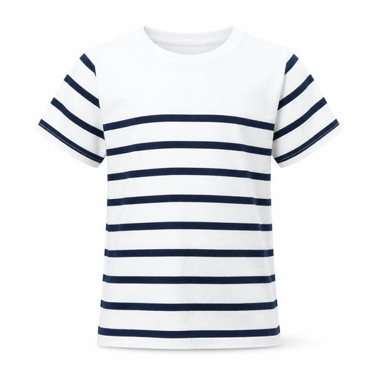 River Island Girls White Striped  Basic T-Shirt Size 5-6 Years