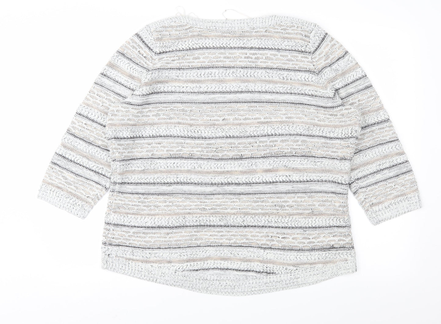 Bonmarché Womens Grey Striped  Pullover Jumper Size L