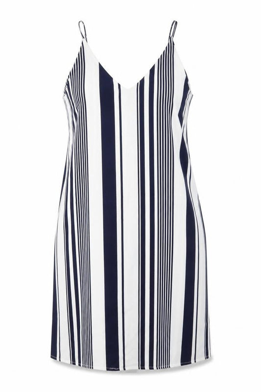AX Paris Womens Blue Striped  Slip Dress  Size 12