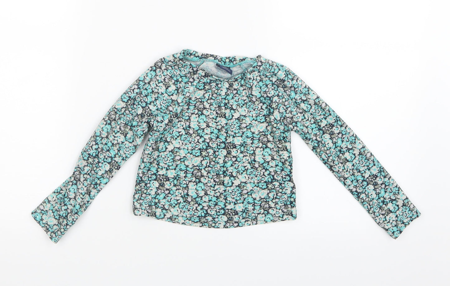 Gap Girls Blue Floral  Basic T-Shirt Size 3 Years
