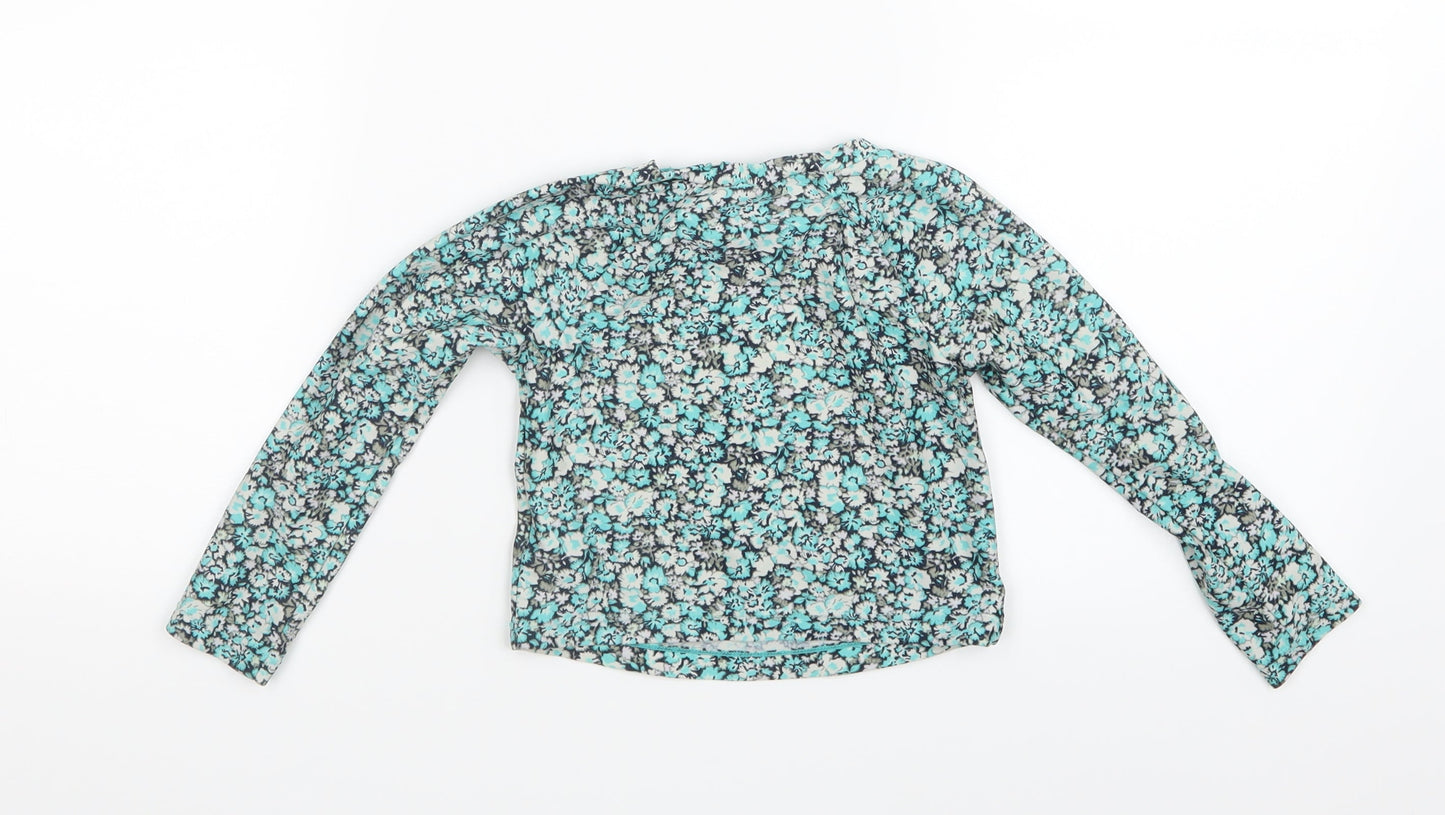 Gap Girls Blue Floral  Basic T-Shirt Size 3 Years