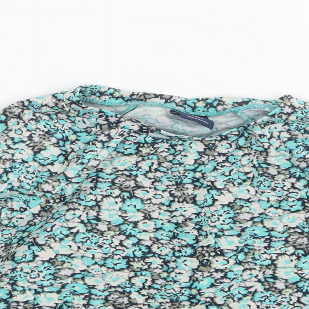 Gap Girls Blue Floral  Basic T-Shirt Size 3 Years