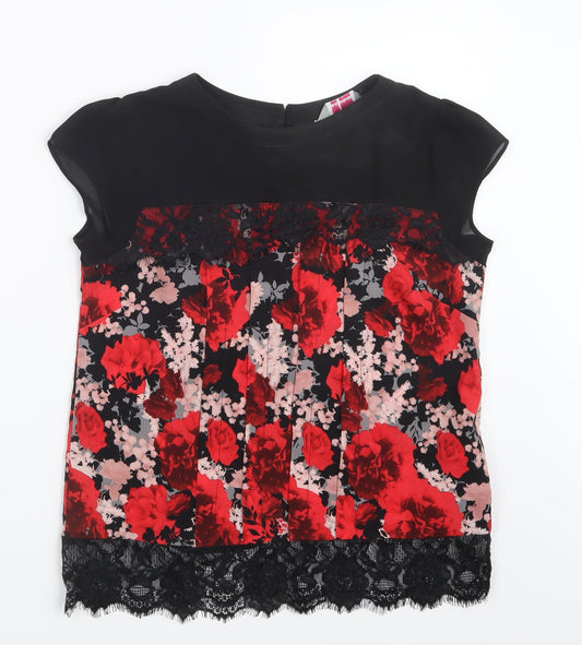 Dorothy Perkins Womens Red Floral  Basic Blouse Size 6