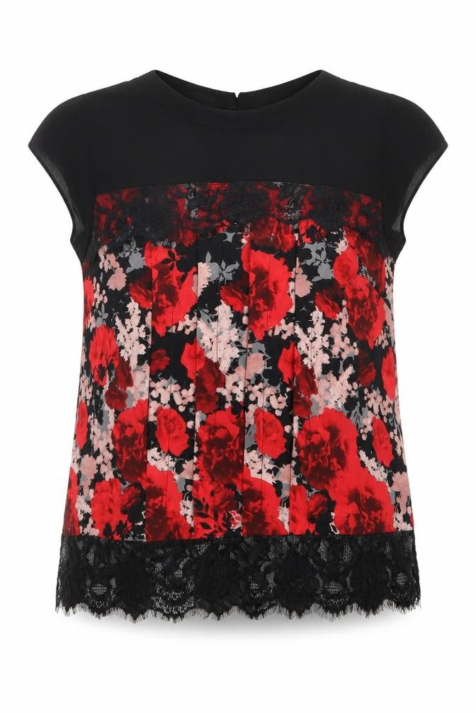 Dorothy Perkins Womens Red Floral  Basic Blouse Size 6