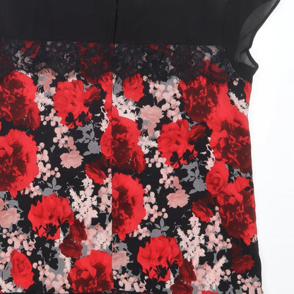 Dorothy Perkins Womens Red Floral  Basic Blouse Size 6