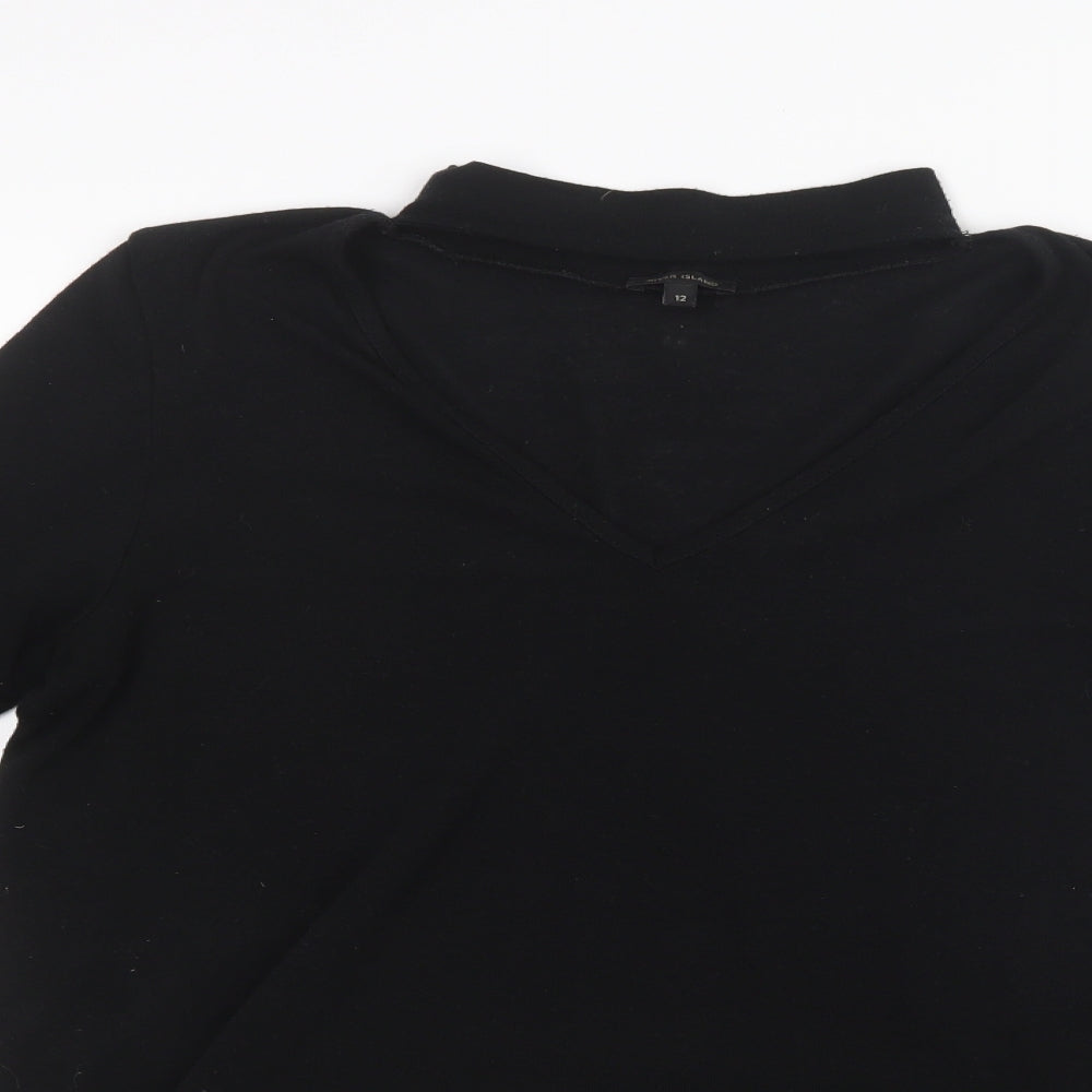 River Island Womens Black   Basic T-Shirt Size 12