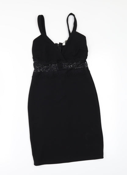 Additional front view of Miss Selfridge women’s black mini, size UK 8