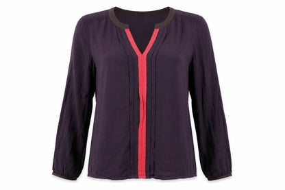e d c Womens Purple   Ringer Blouse Size L