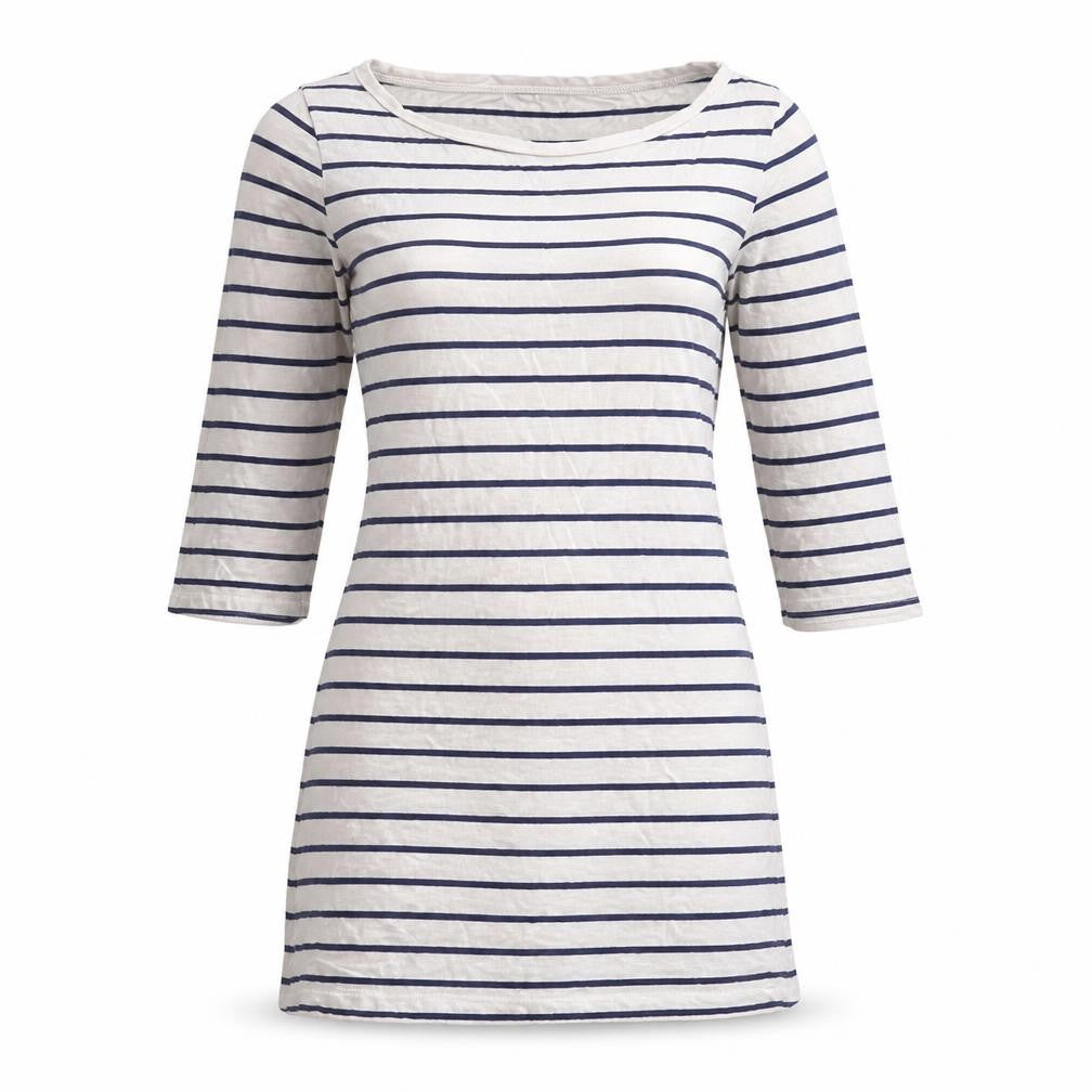 Warehouse Womens Beige Striped  Basic T-Shirt Size 10