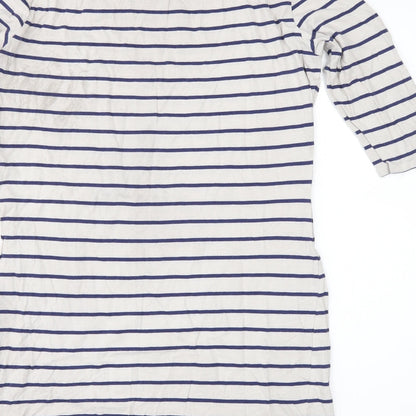 Warehouse Womens Beige Striped  Basic T-Shirt Size 10