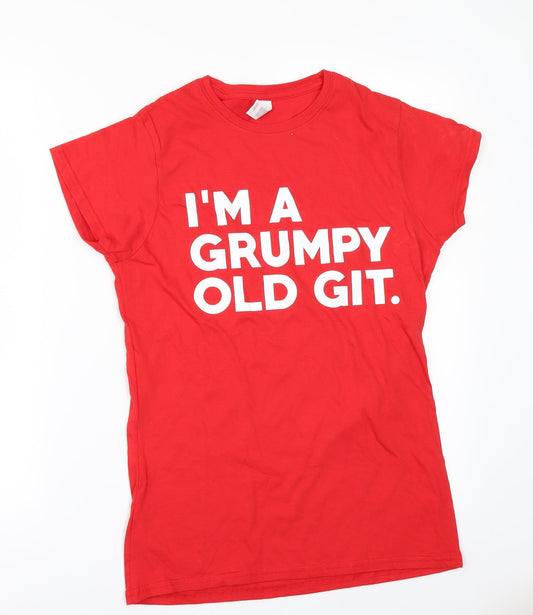 Gildan Mens Red    T-Shirt Size M  - IM A GRUMPY OLD GIT