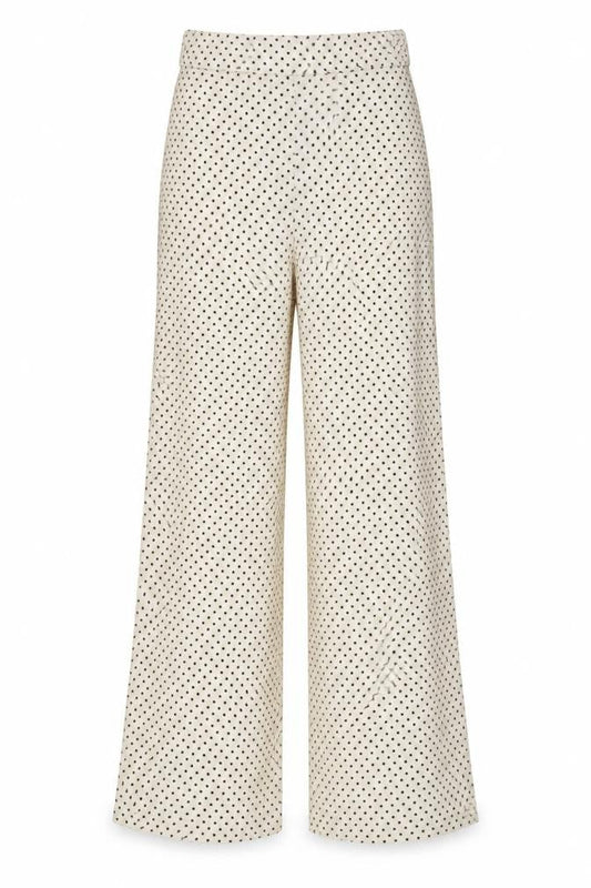 ASOS Womens Ivory Polka Dot  Trousers  Size 8 L31 in - Split down side