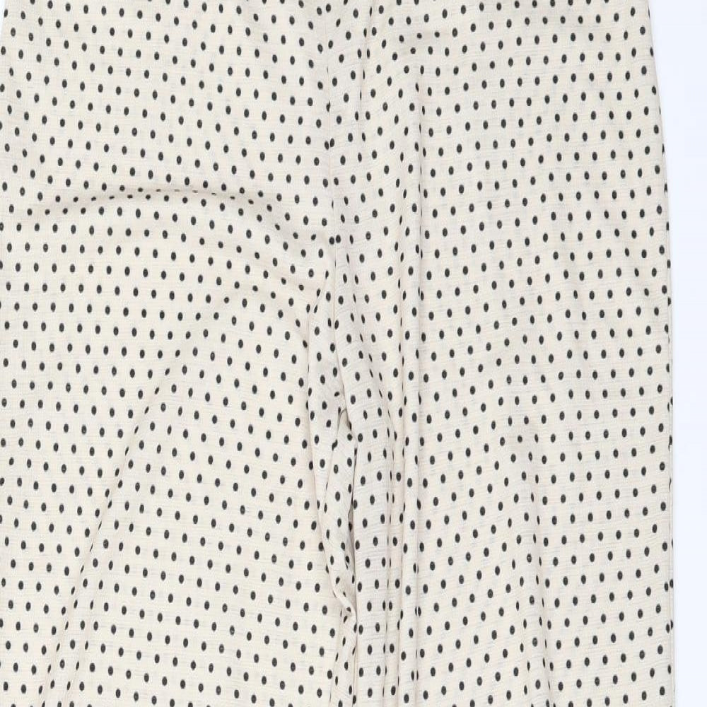 ASOS Womens Ivory Polka Dot  Trousers  Size 8 L31 in - Split down side