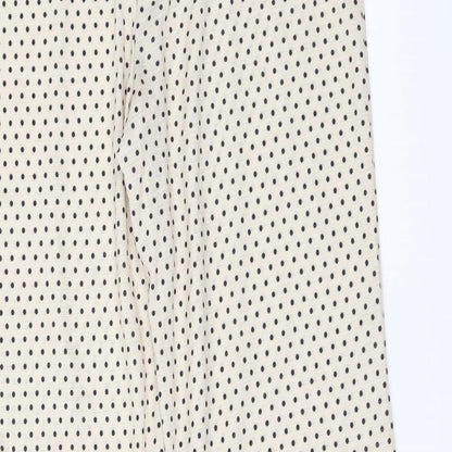 ASOS Womens Ivory Polka Dot  Trousers  Size 8 L31 in - Split down side