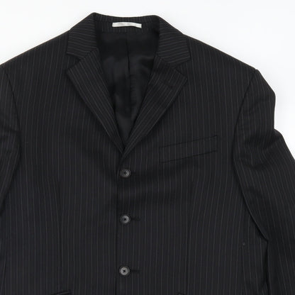 Next Womens Blue Striped  Jacket Suit Jacket Size 4