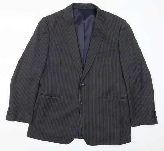 Jack Reid Mens Grey Striped  Jacket Suit Jacket Size 42