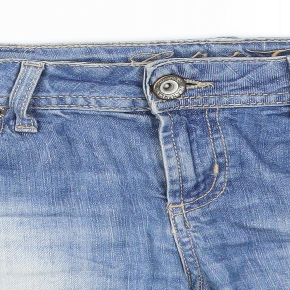 Colins Womens Blue  Denim Hot Pants Shorts Size 28 in