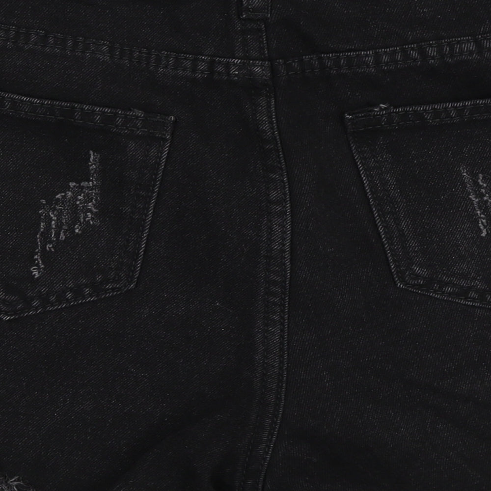 Preworn Womens Black  Denim Hot Pants Shorts Size 27 in
