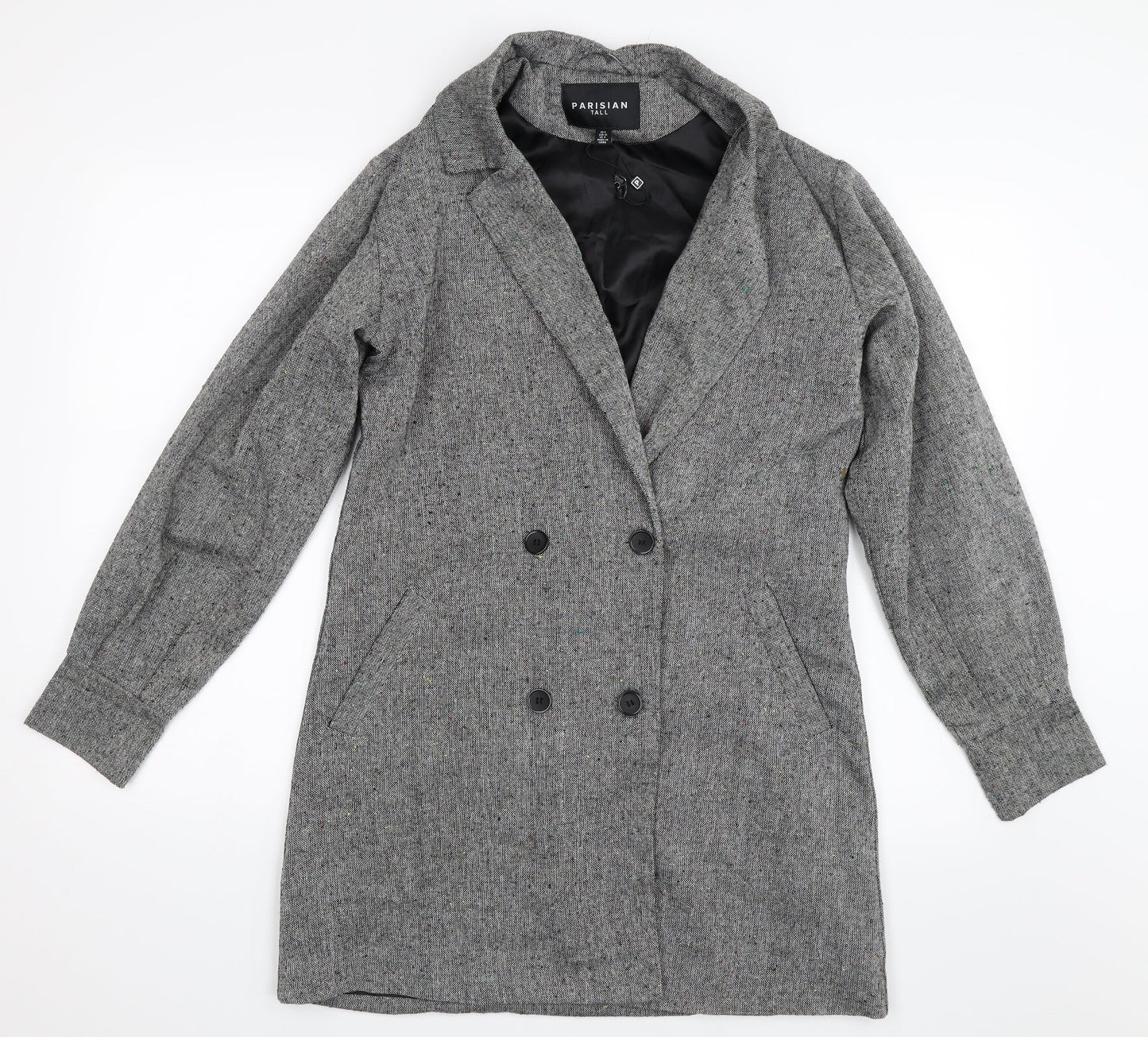 Parsian Womens Grey   Overcoat Coat Size 8