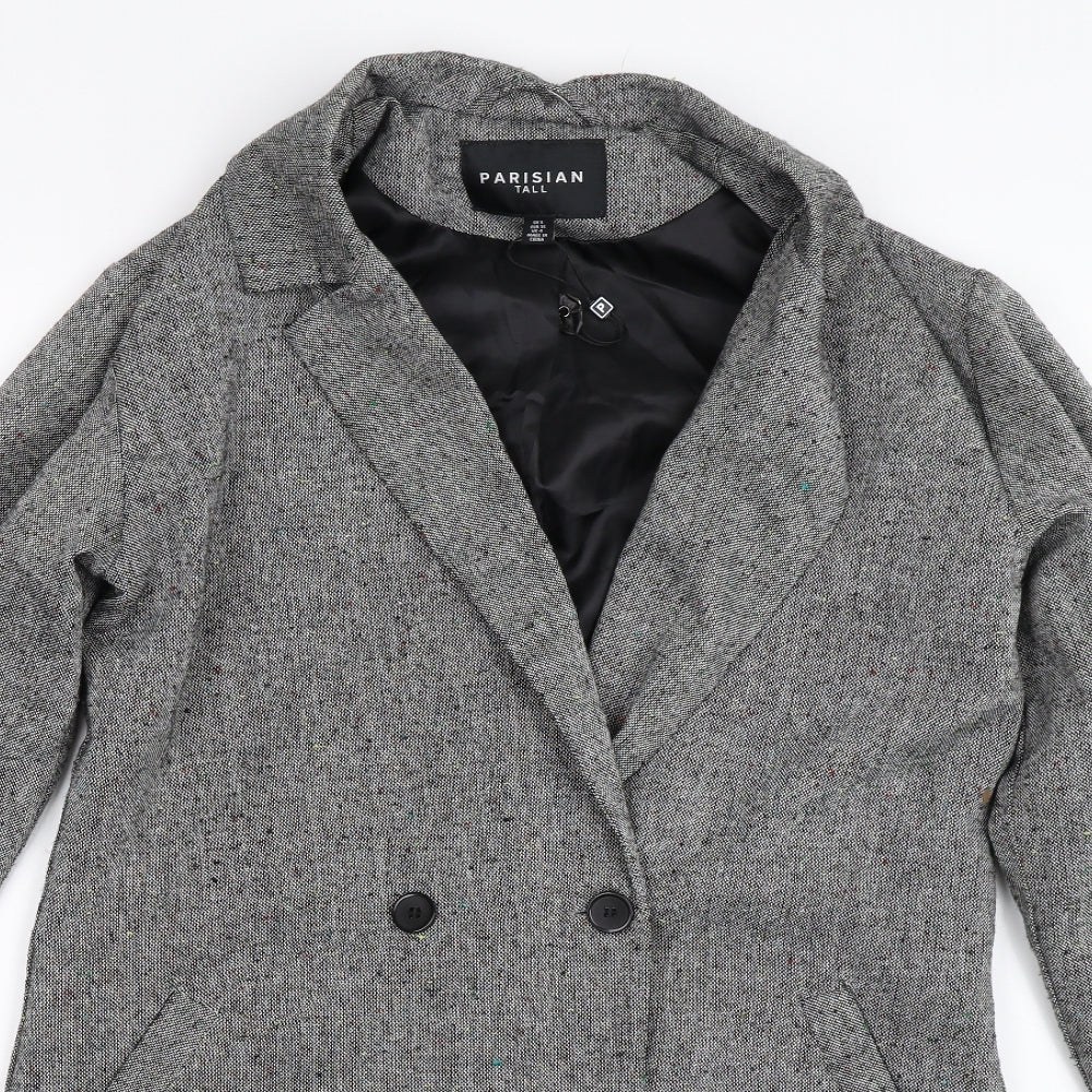 Parsian Womens Grey   Overcoat Coat Size 8