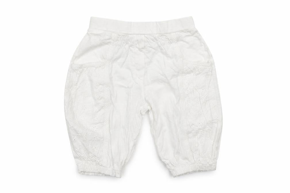 Next Girls White    Trousers Size 9-12 Months  - crochet detail