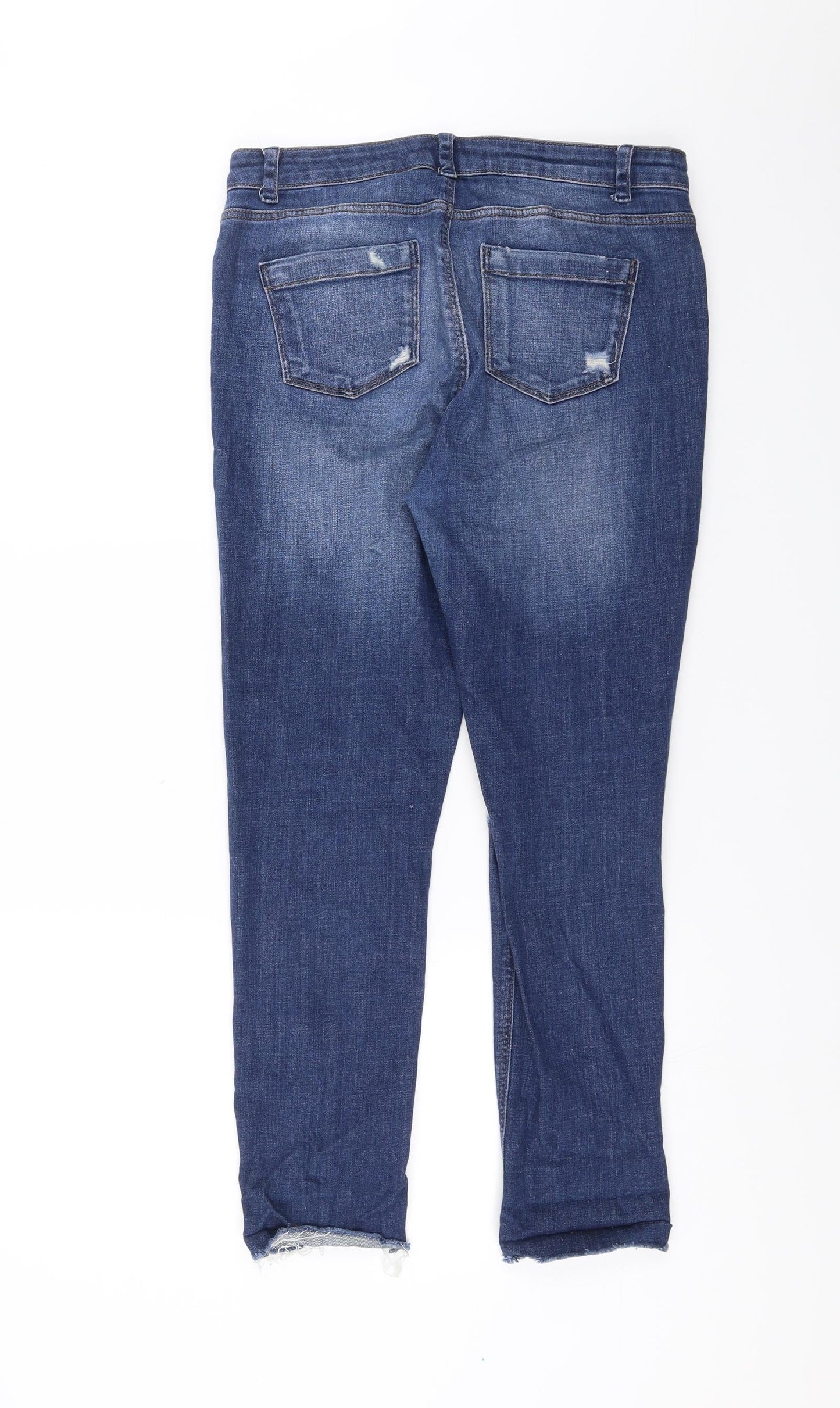 Topshop Womens Blue  Denim Skinny Jeans Size 30 in L26 in - Distressed