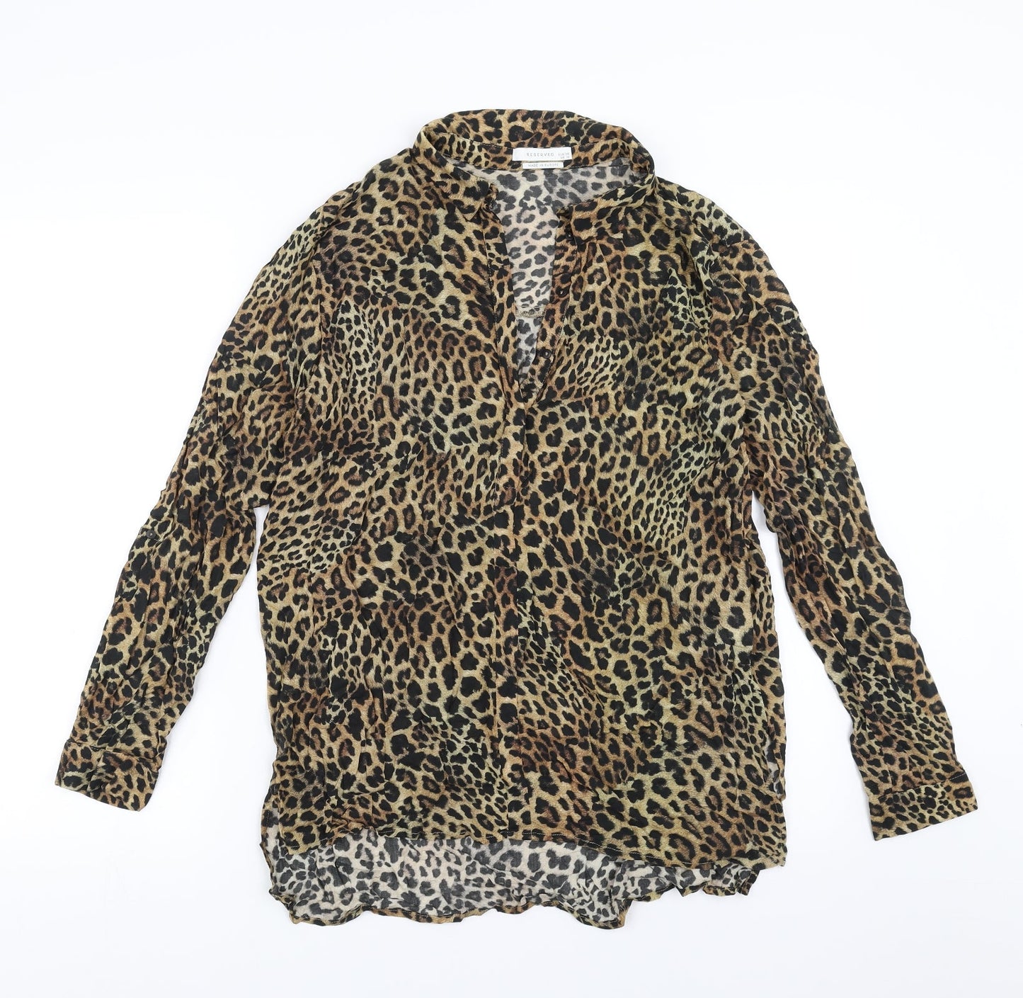 RESERVED Womens Brown Animal Print  Basic Blouse Size 10