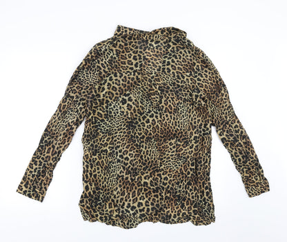 RESERVED Womens Brown Animal Print  Basic Blouse Size 10