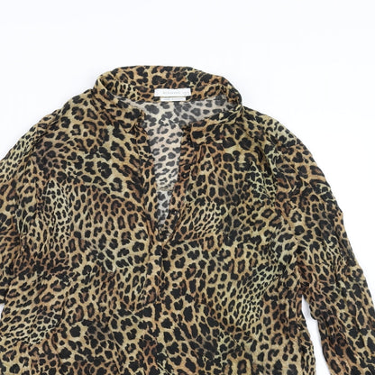 RESERVED Womens Brown Animal Print  Basic Blouse Size 10