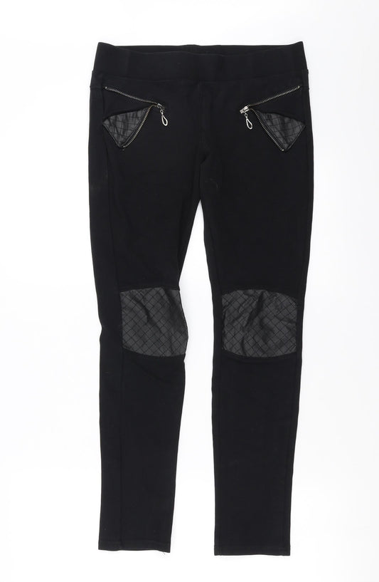 LD Style Womens Black   Trousers  Size L L28 in - leggings