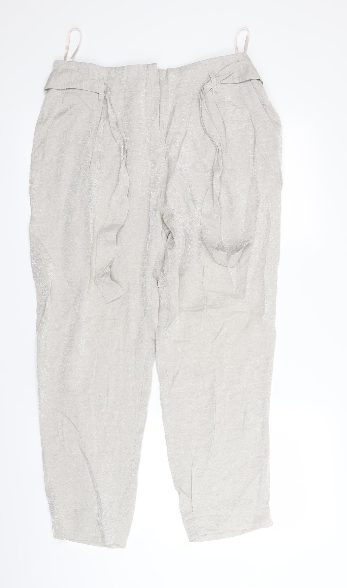 River Island Womens Silver   Trousers  Size 14 L26 in