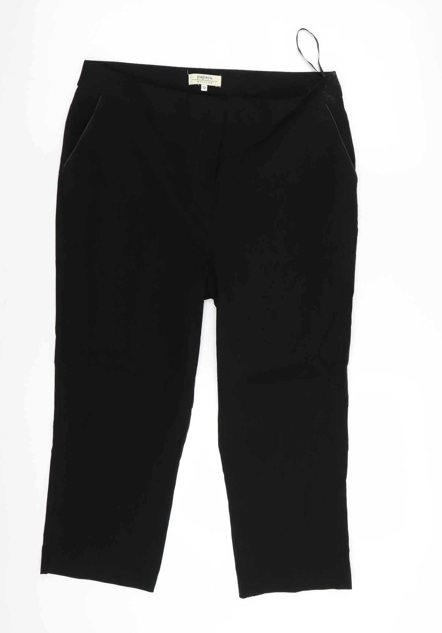 Papaya Womens Black   Trousers  Size 12 L20 in