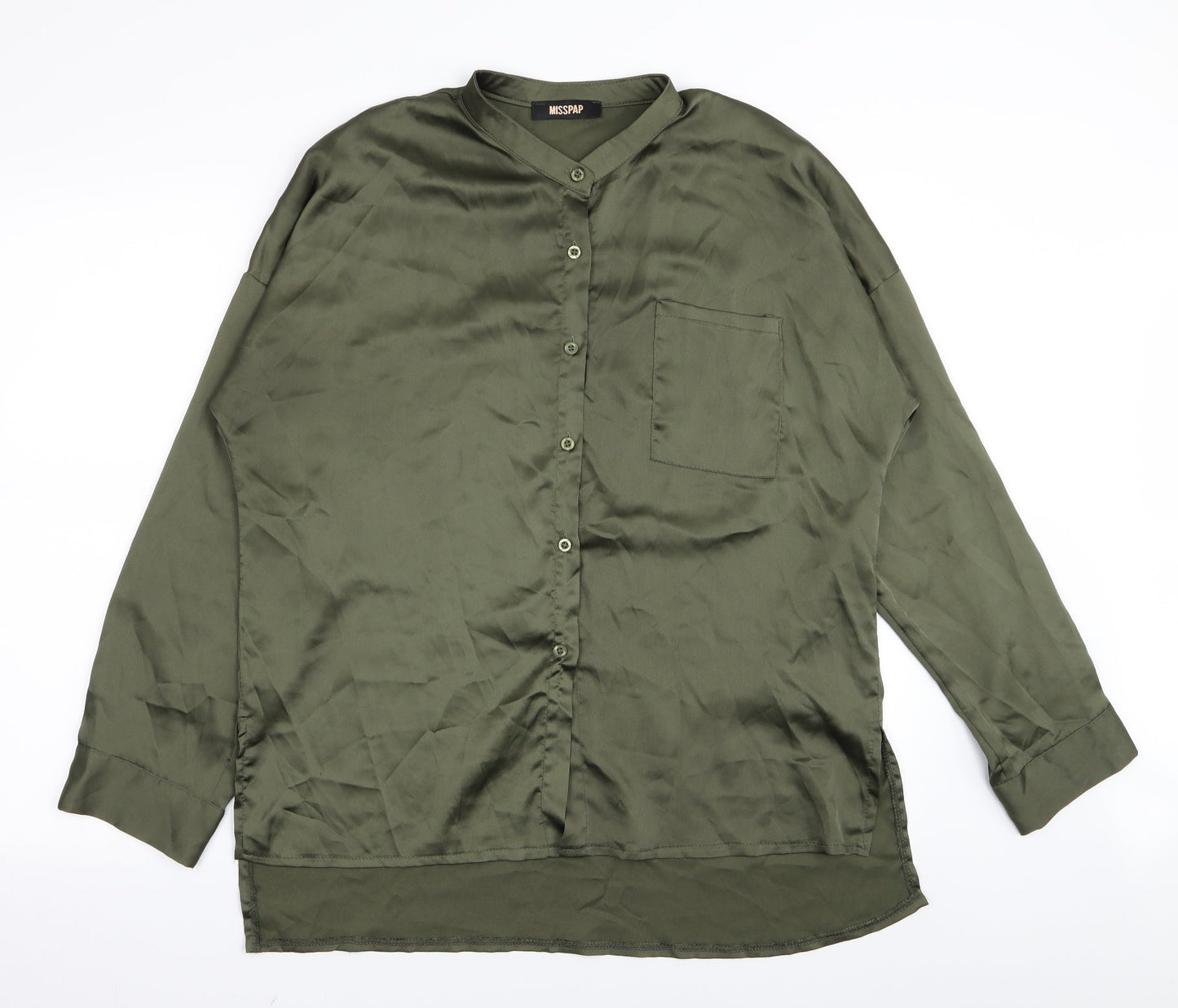 Misspap Womens Green   Basic Button-Up Size 12