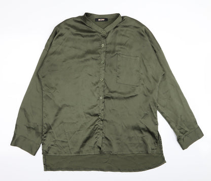 Misspap Womens Green   Basic Button-Up Size 12